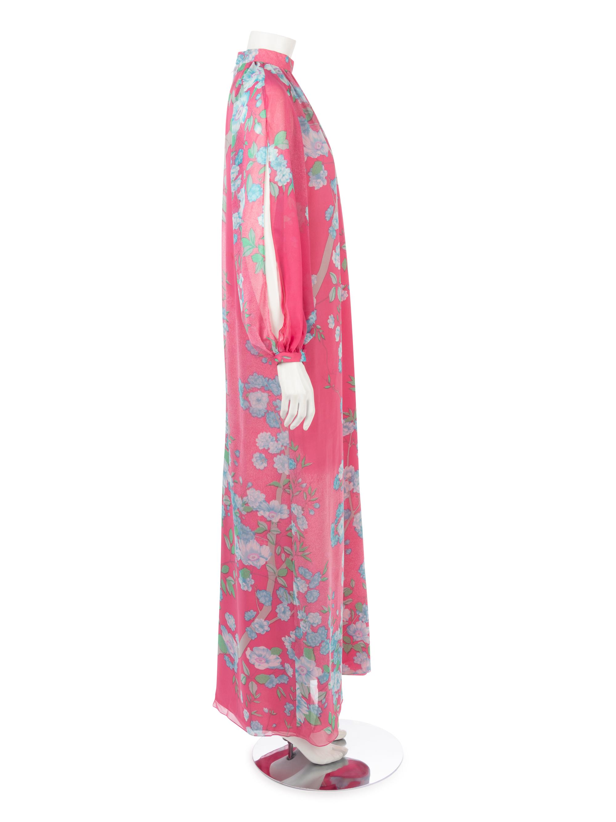 Hanae Mori Floral Print Dress, 1970-80s