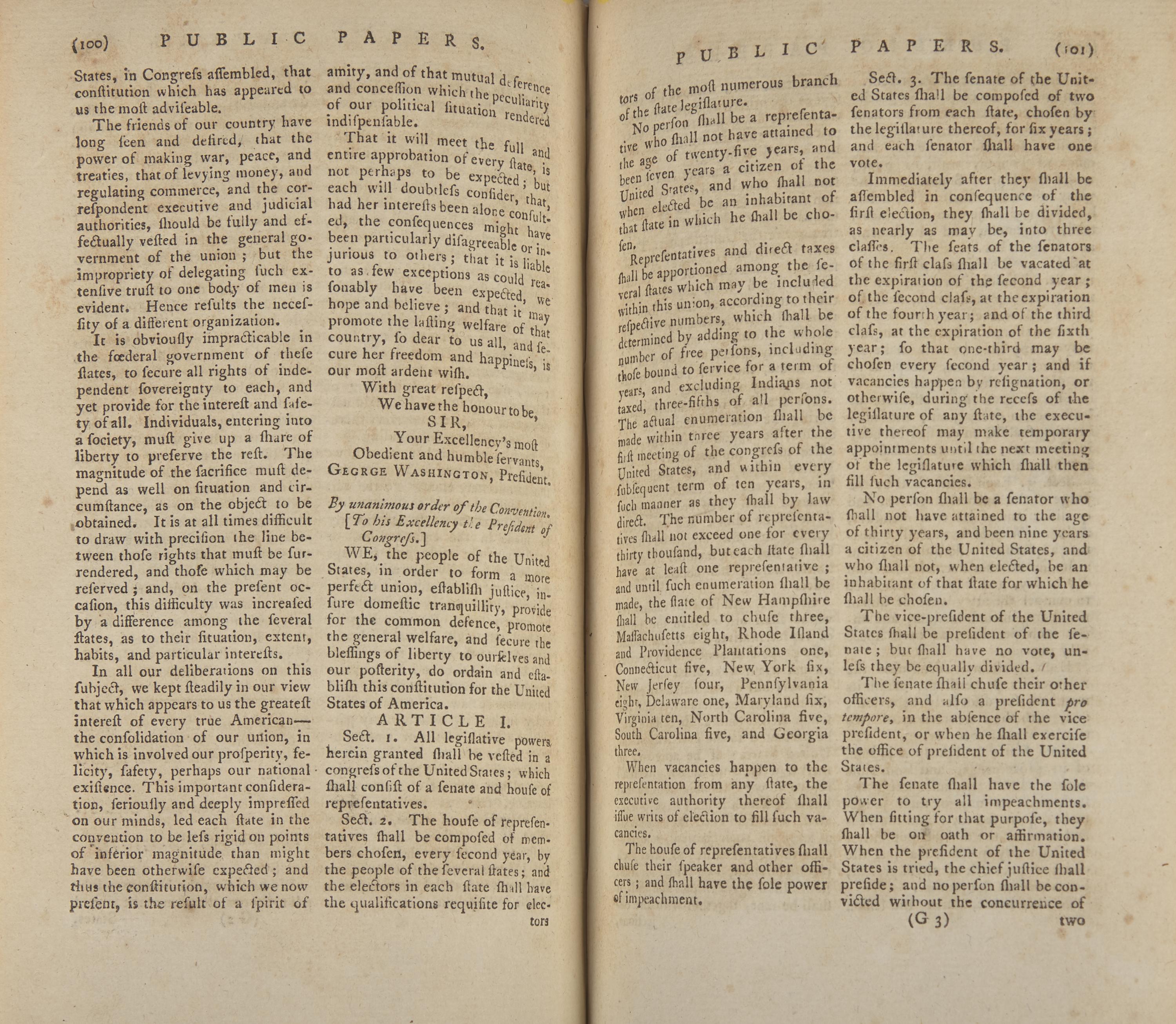 [Constitution] A Scarce and Early English Printing of the United States Constitution in The New Annual Register, 1788