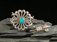 Navajo Silver and Turquoise Cuff Bracelets