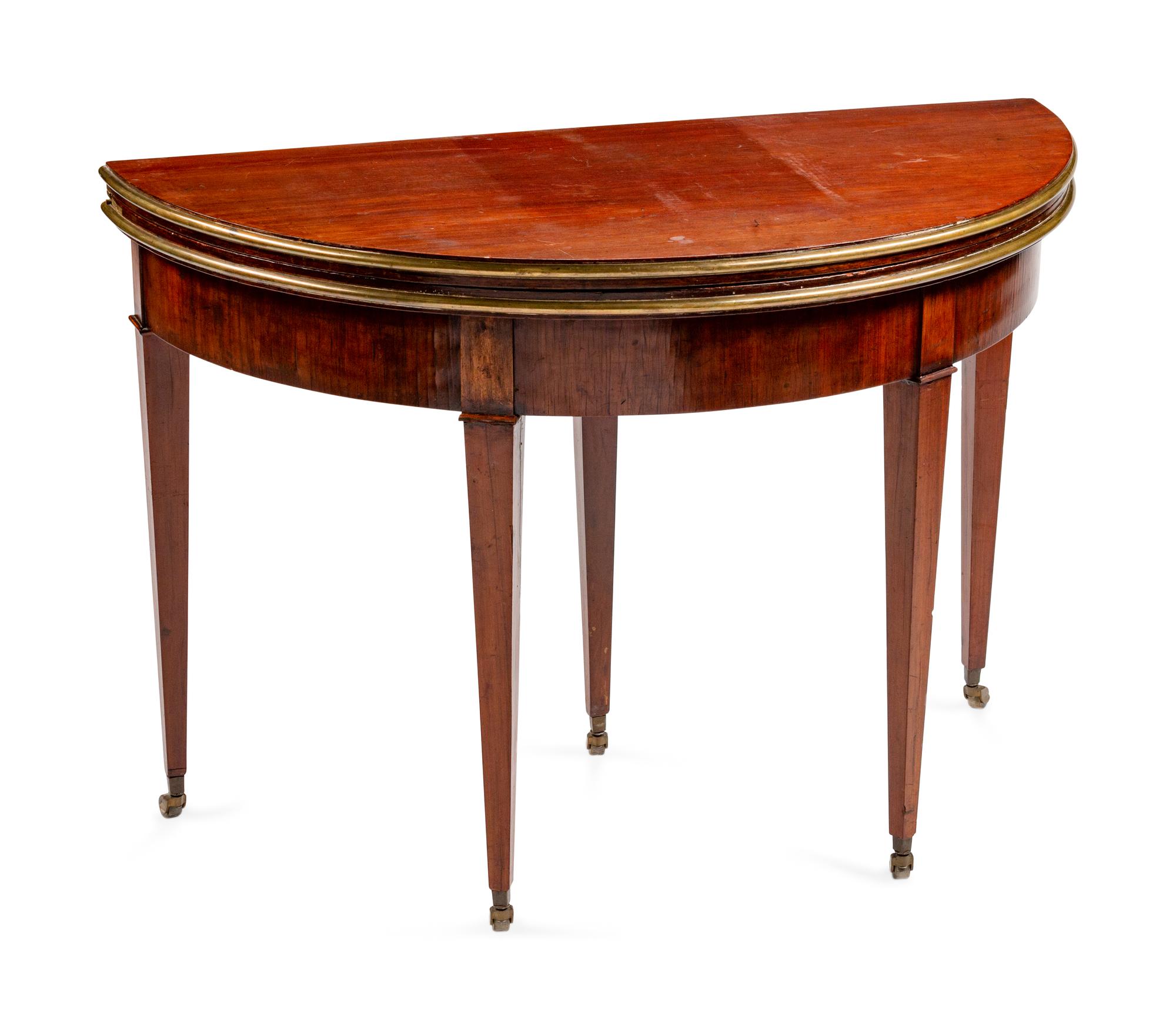 A Louis XVI Style Brass-Mounted Mahogany Games Table — 19TH CENTURY