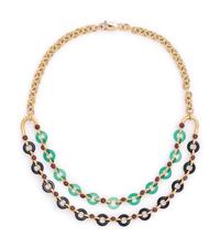 YELLOW GOLD AND MULTIGEM NECKLACE