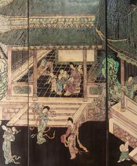 A Twelve-Paneled Coromandel Lacquer Floor Screen