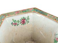 Three Chinese Export Rose Medallion Porcelain Cache Pots with Trays