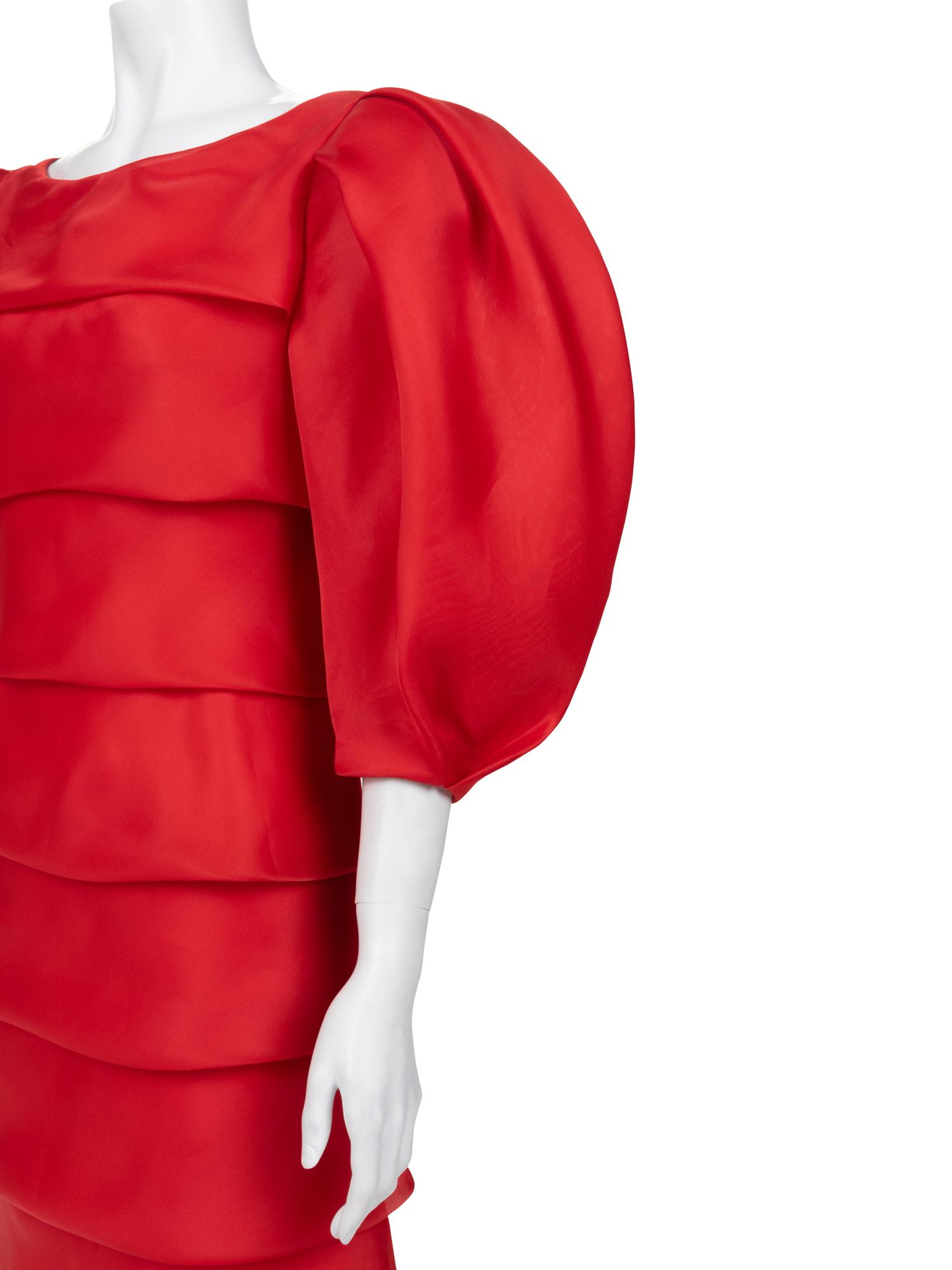Philippe Venet Haute Couture Tiered Dress with Balloon Sleeves, Fall/Winter 1991