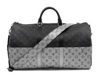 Louis Vuitton Limited Edition Split Keepall Bandoulière 50 in Black and Silver Monogram Canvas, Kim Jones, 2018