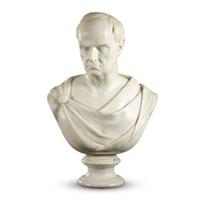 Attributed to Shobal Vail Clevenger (1812-1843) Marble bust of Daniel Webster (1782-1852)
