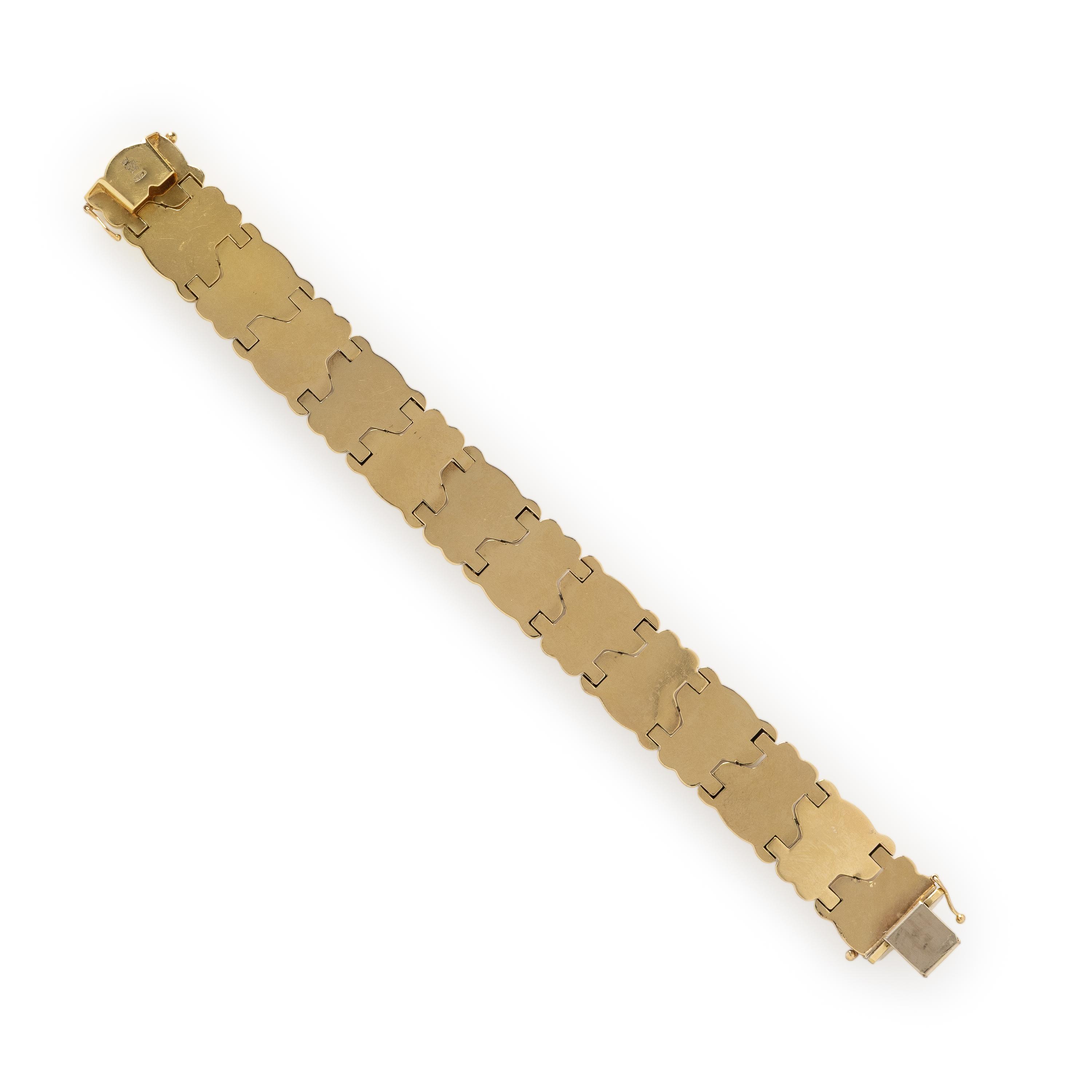 Multigem and Yellow Gold Bracelet