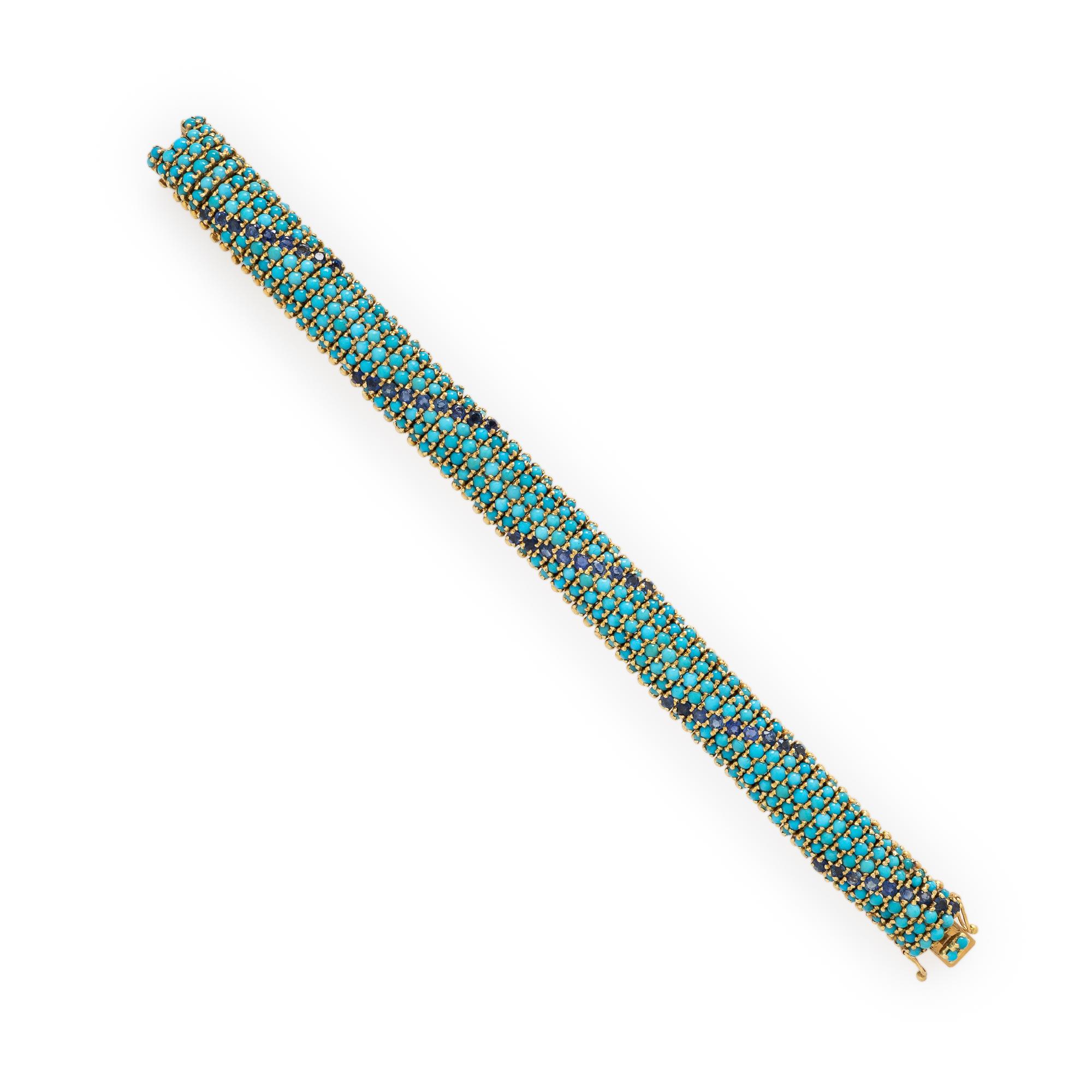 Turquoise and Sapphire Bracelet