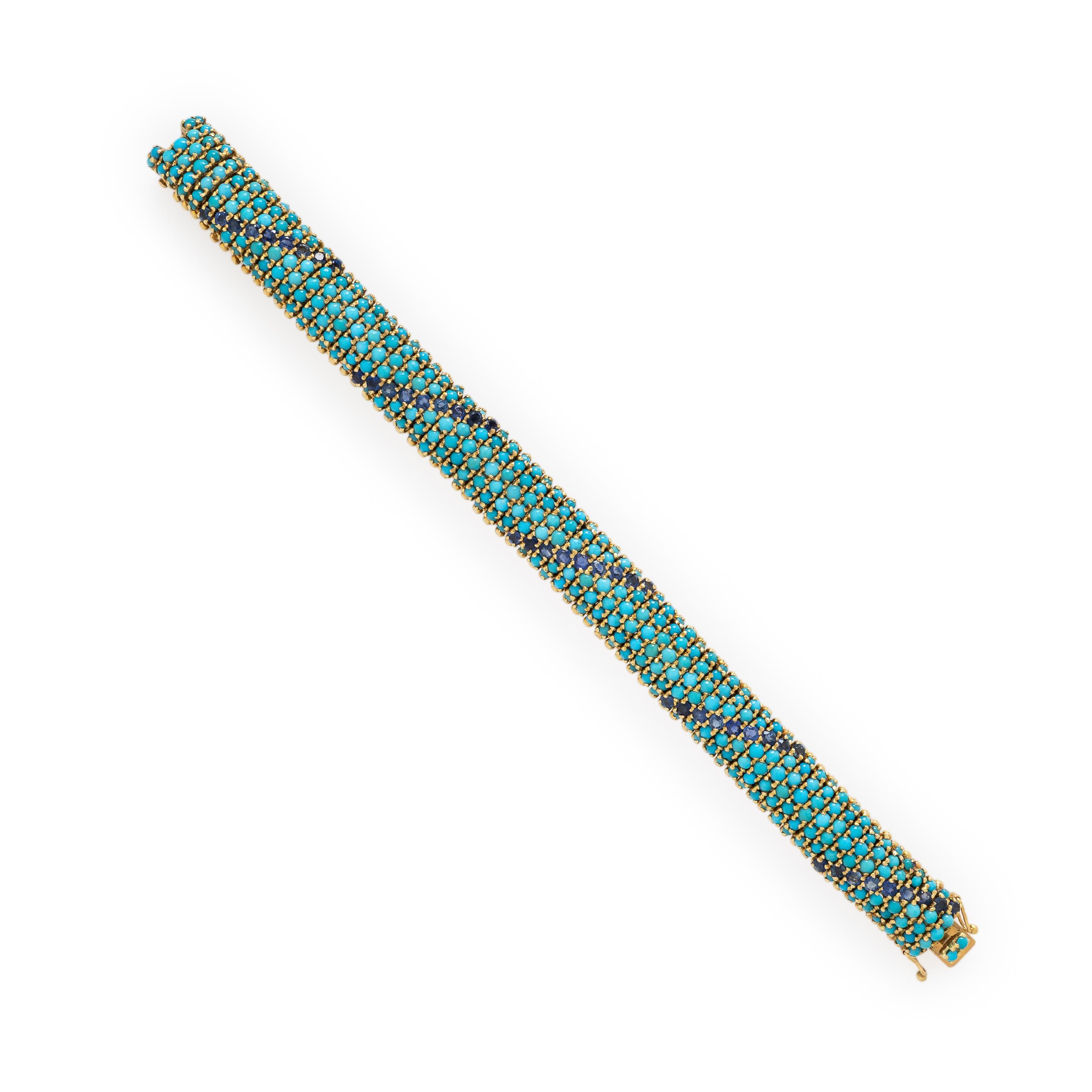 Turquoise and Sapphire Bracelet