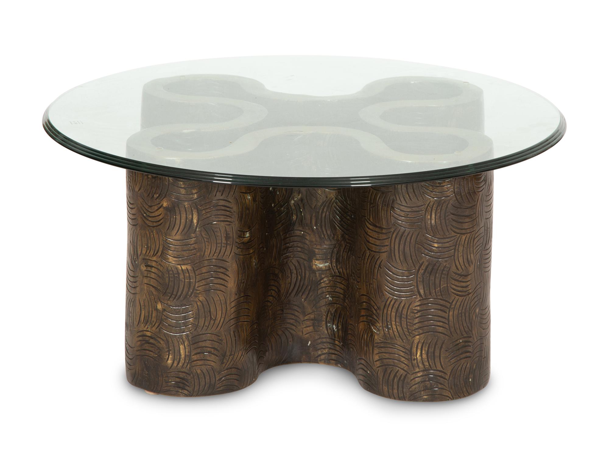 Two Glass Top Tables After a Design by Frank Gehry