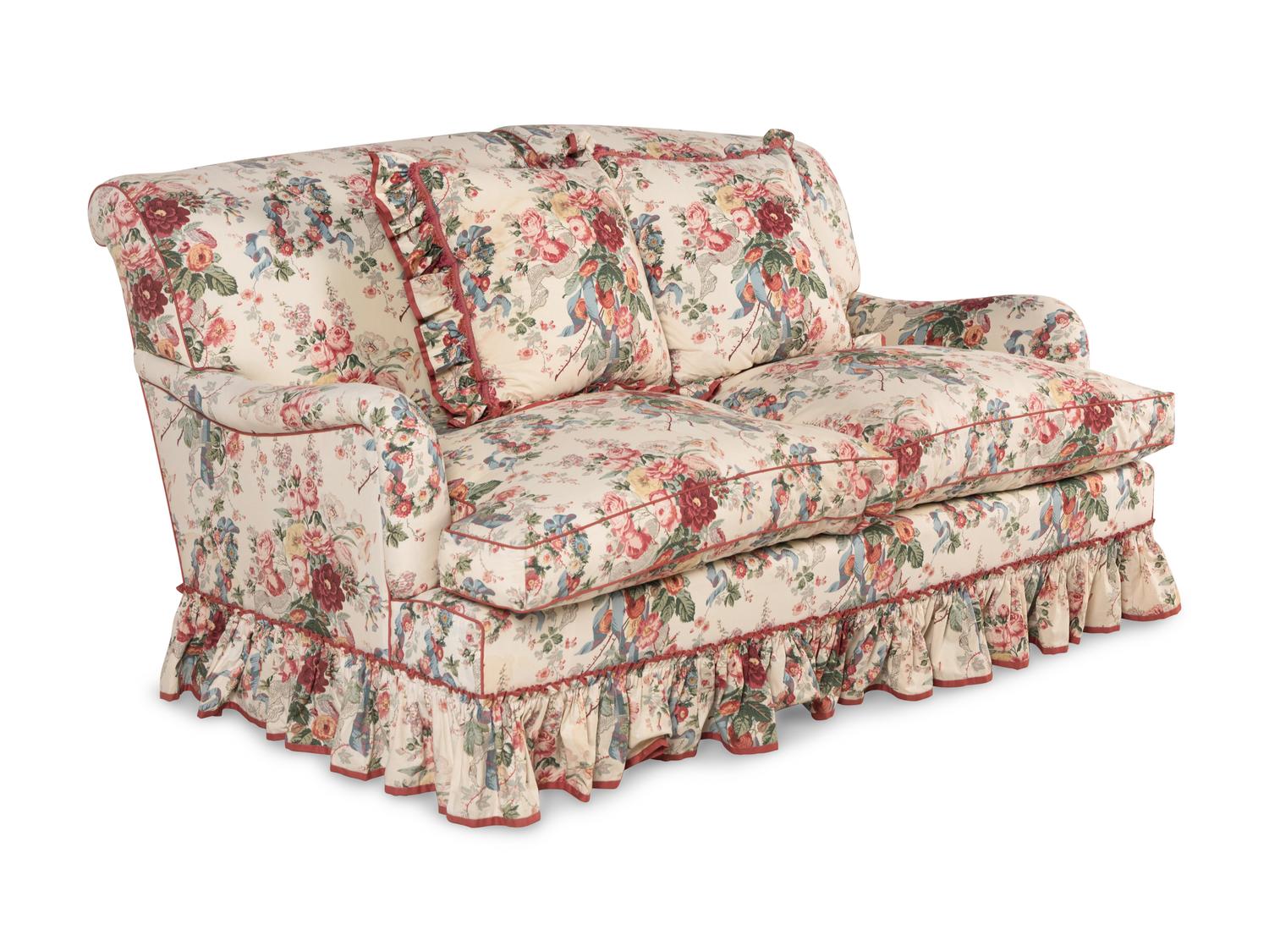 A Chintz Upholstered Two-Cushion Sofa