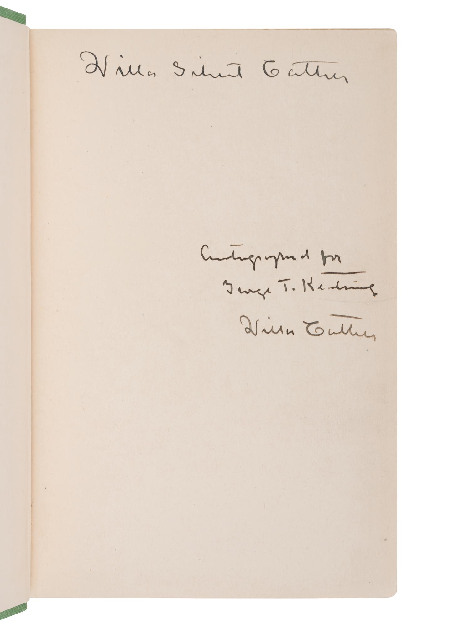 CATHER, Willa (1873-1947). Youth and the Bright Medusa . New York: Alfred A. Knopf, 1920.