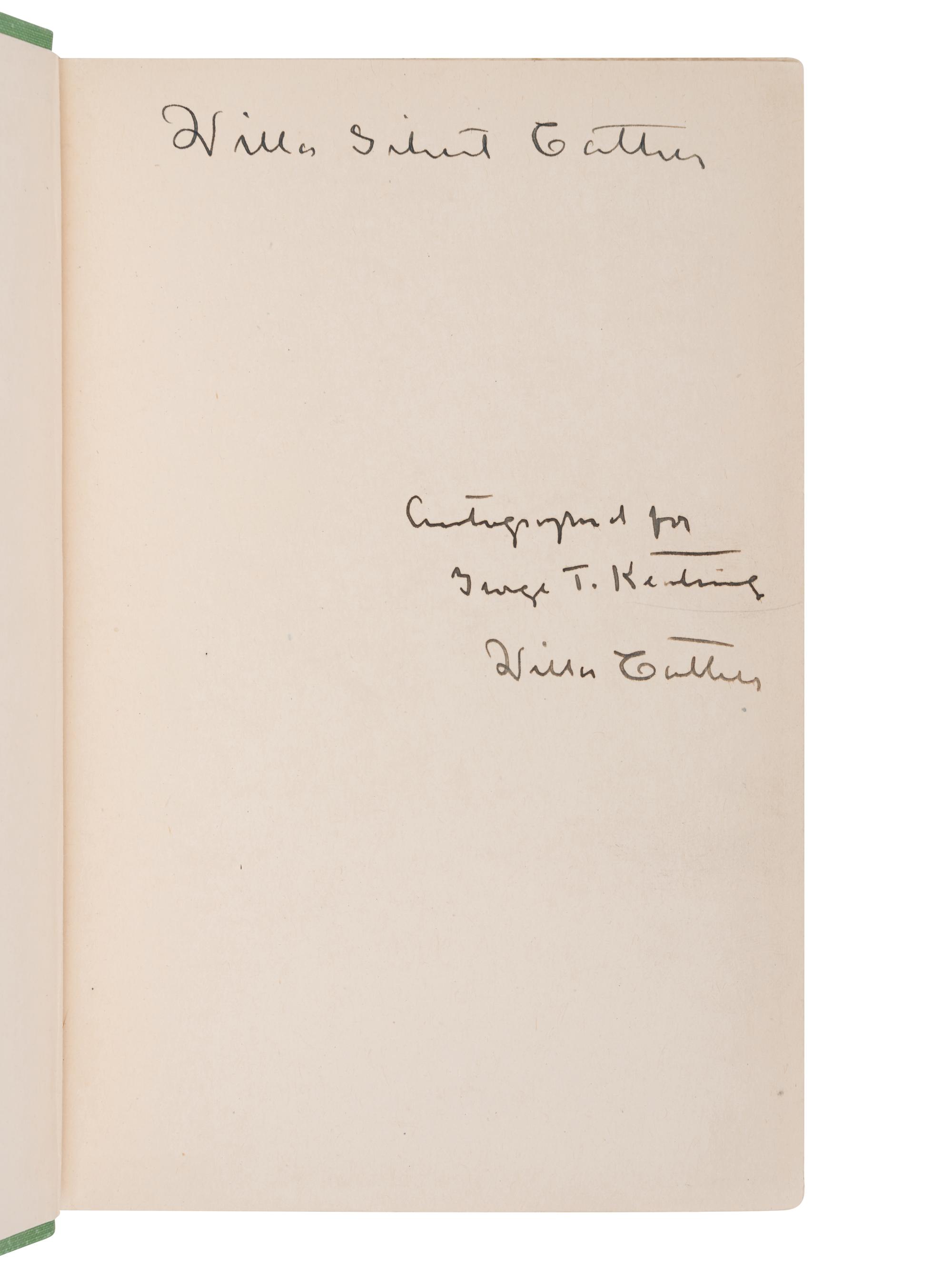 CATHER, Willa (1873-1947). Youth and the Bright Medusa . New York: Alfred A. Knopf, 1920.