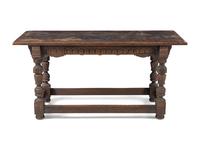 A Renaissance Revival Carved Oak Library Table