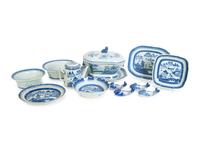 A Collection of Chinese Export Blue and White Canton Porcelain — CIRCA 1780-1820 AND LATER