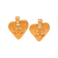 Chanel, CC Heart Ear Clips, 1993