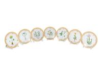 A Set of Fourteen Royal Copenhagen Flora Danica Bread Plates