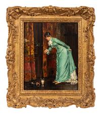 Woman Playing with Kittens