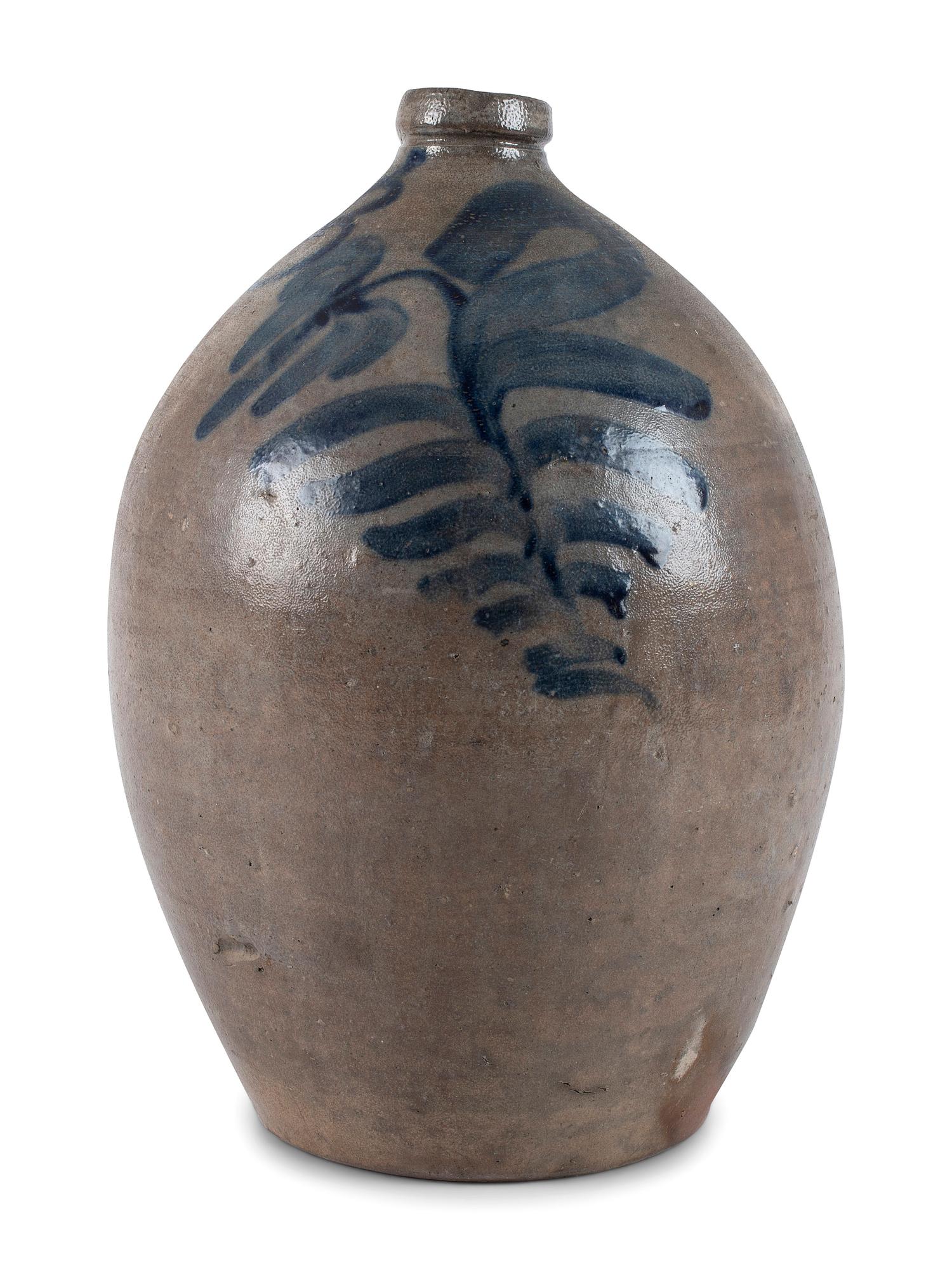 A Cobalt Decorated Three Gallon Stoneware Fern Jug