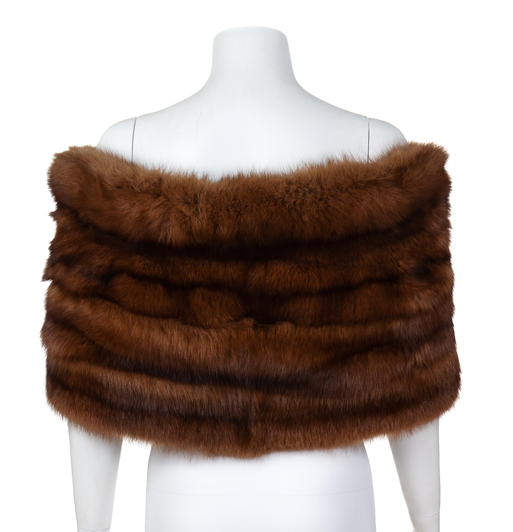 A Sable Off The Shoulder Stole, 45" L x 17" W.