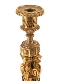 A Pair of Charles X Gilt Bronze Candlesticks
