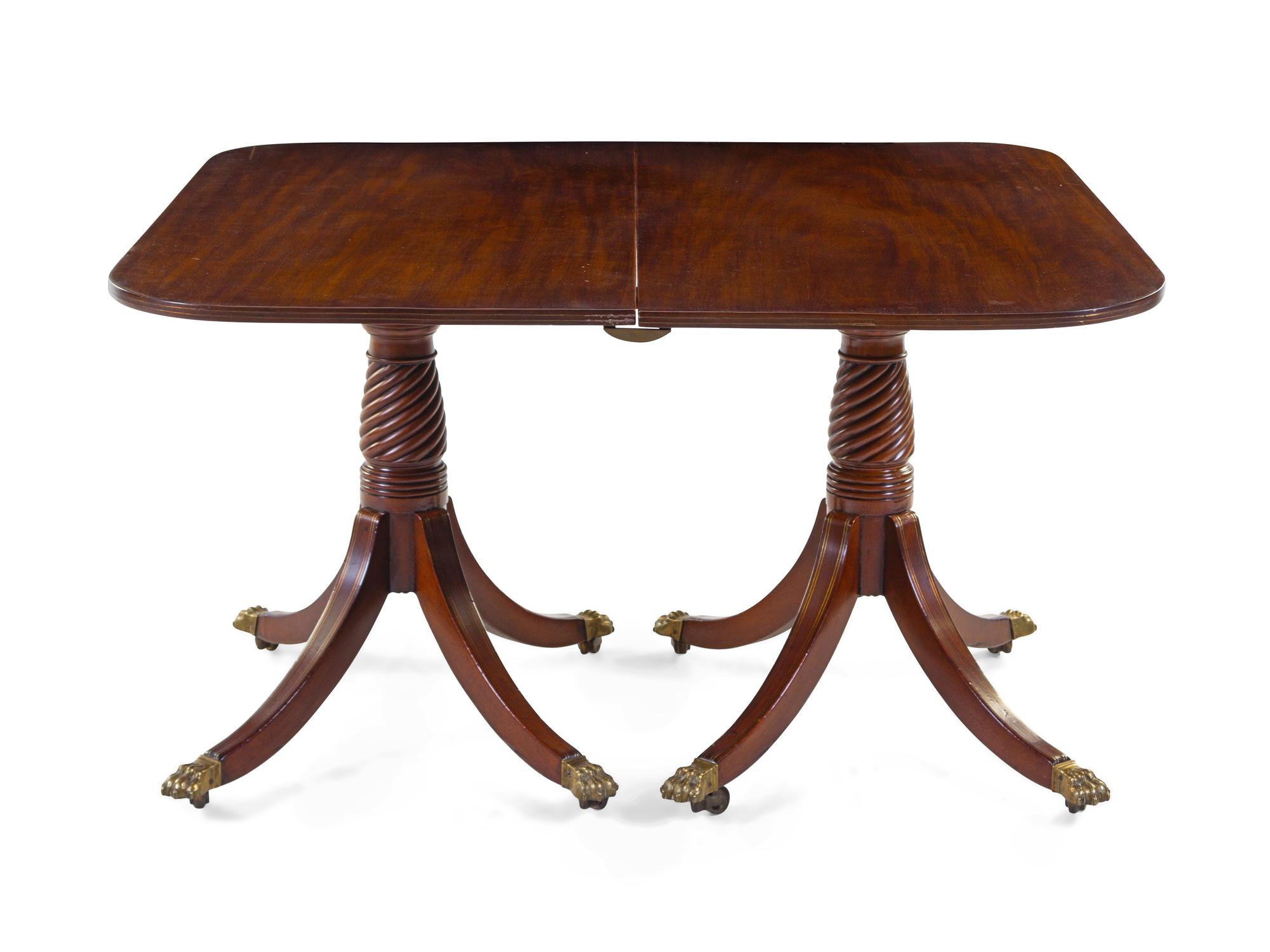 A George III Mahogany Double Pedestal Dining Table