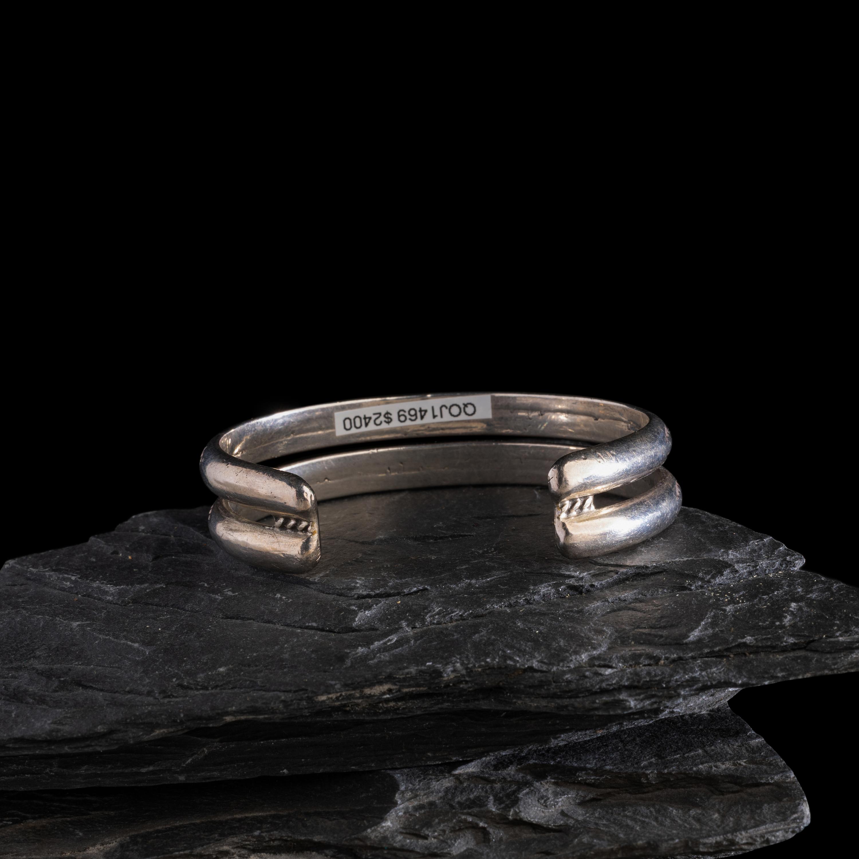 Navajo Stamped Double Bangle Ingot Cuff Bracelet