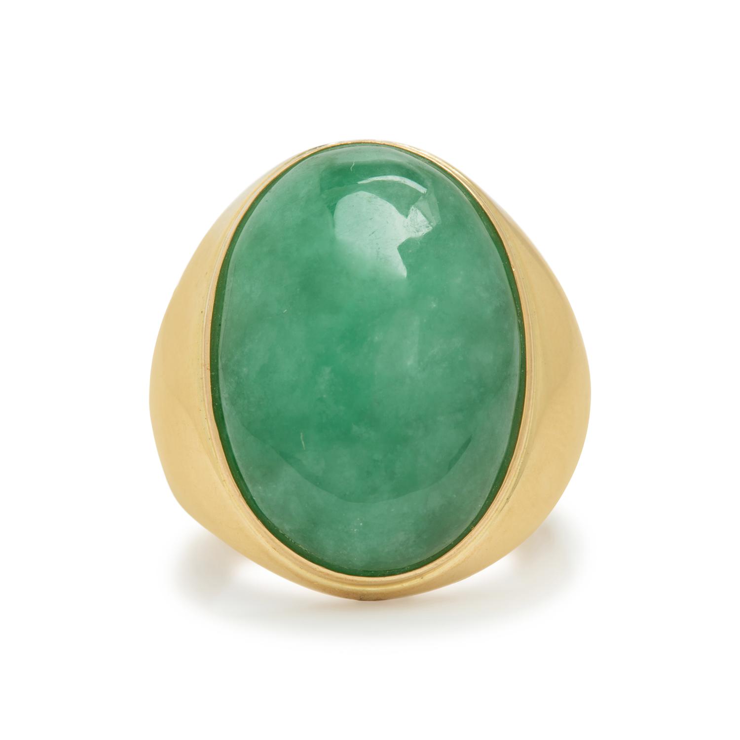 Yellow Gold and Jade Ring