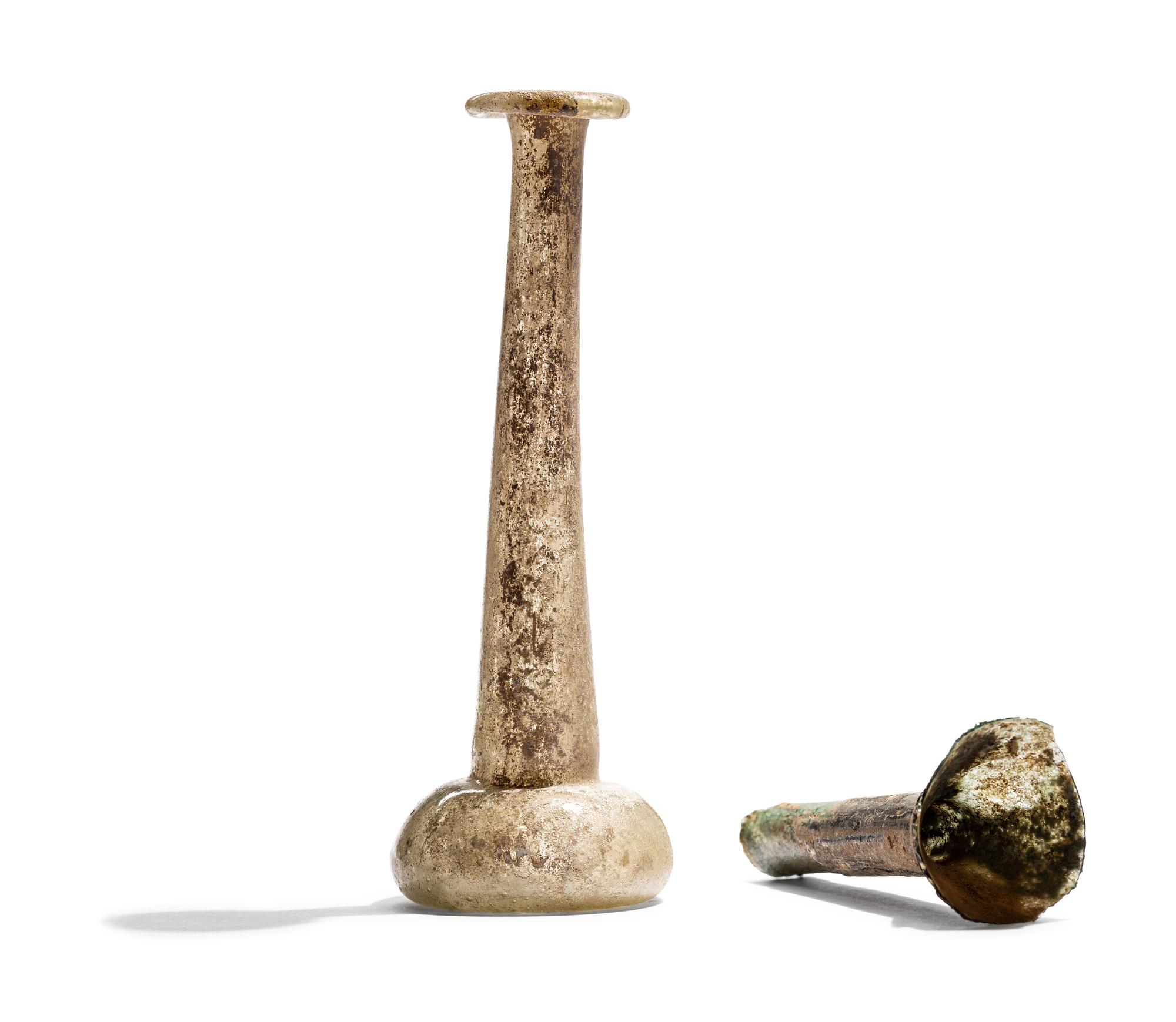 Two Roman Glass Unguentaria