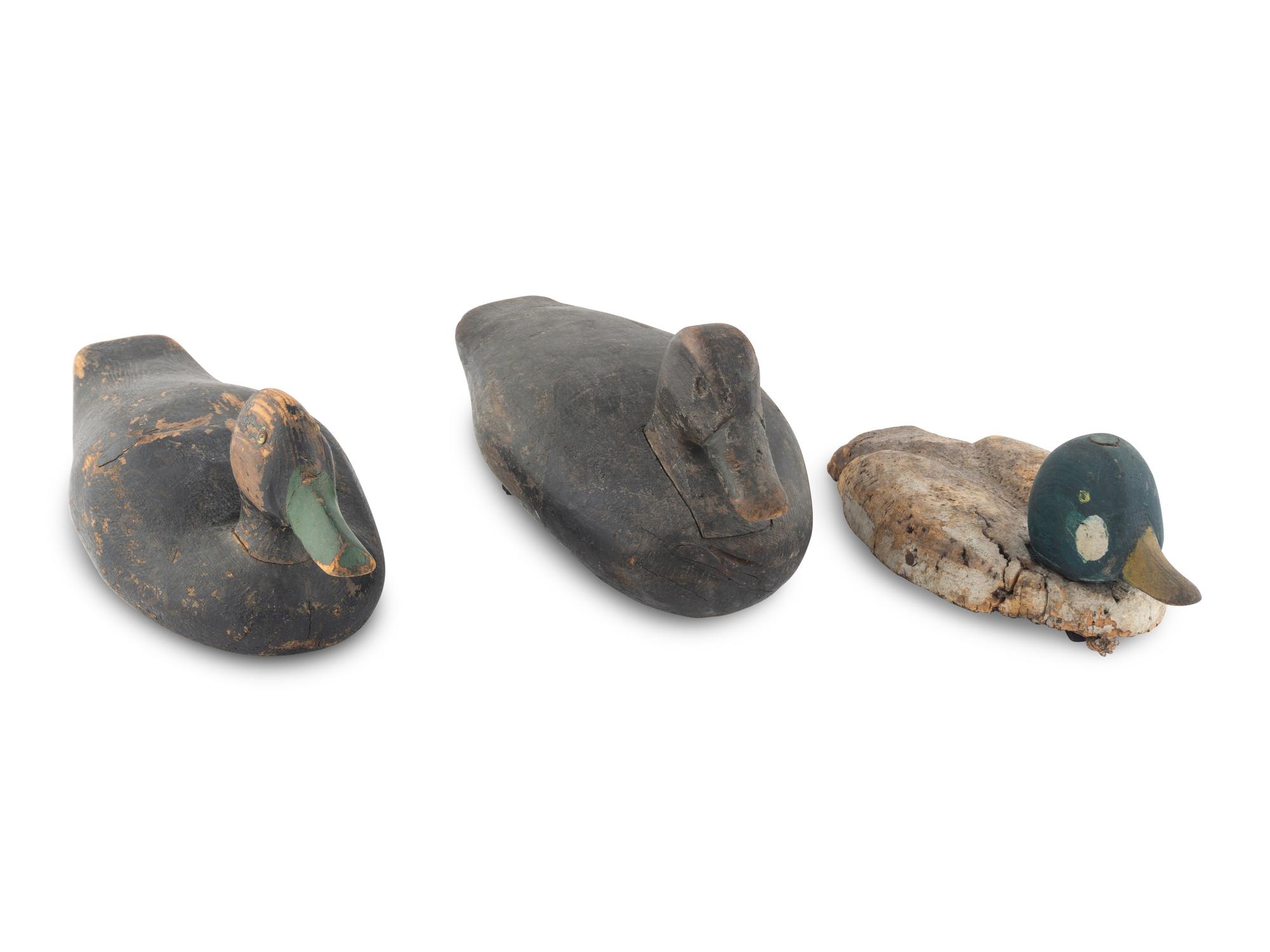 A Group of Three Wood Decoys