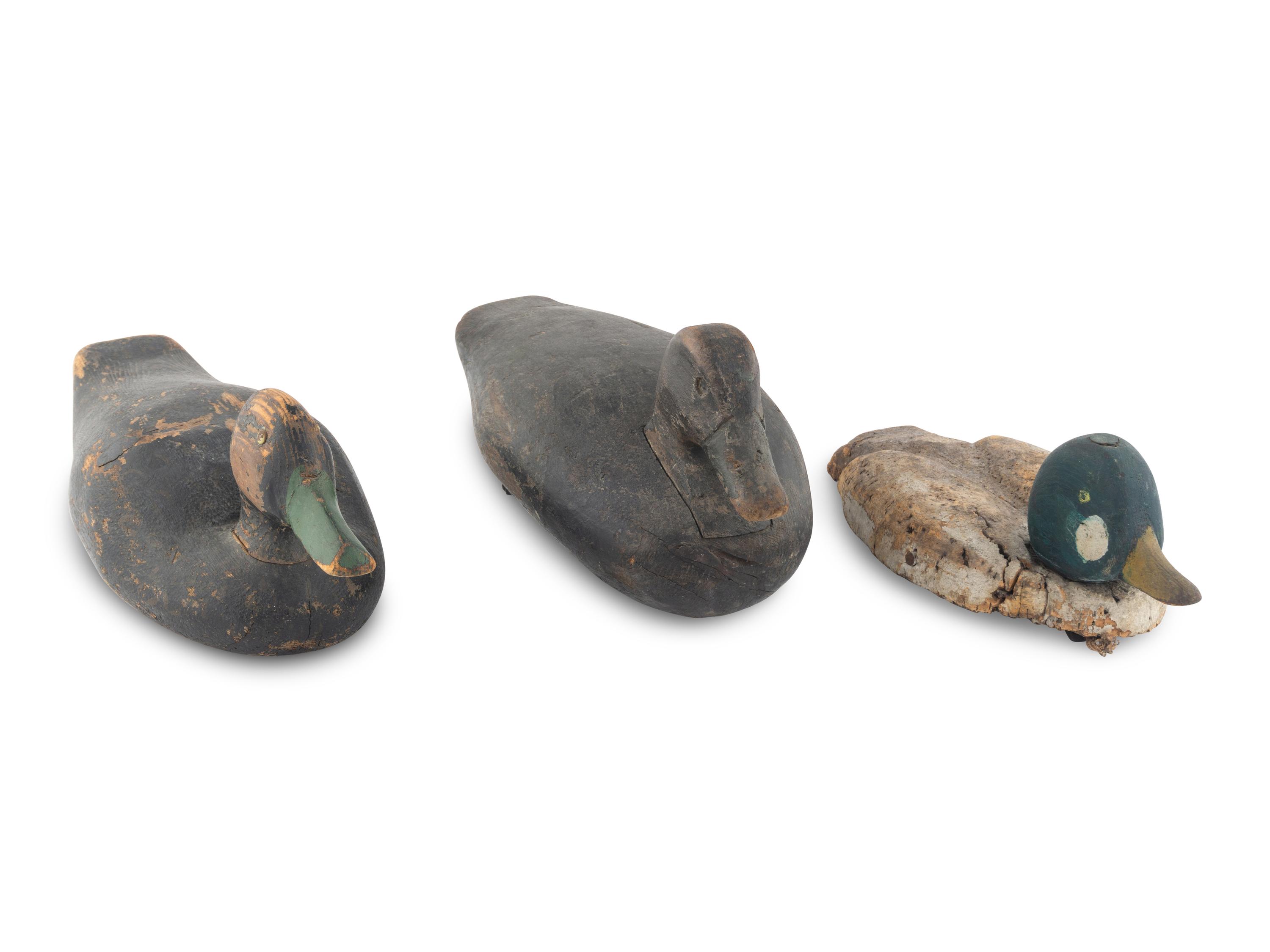 A Group of Three Wood Decoys