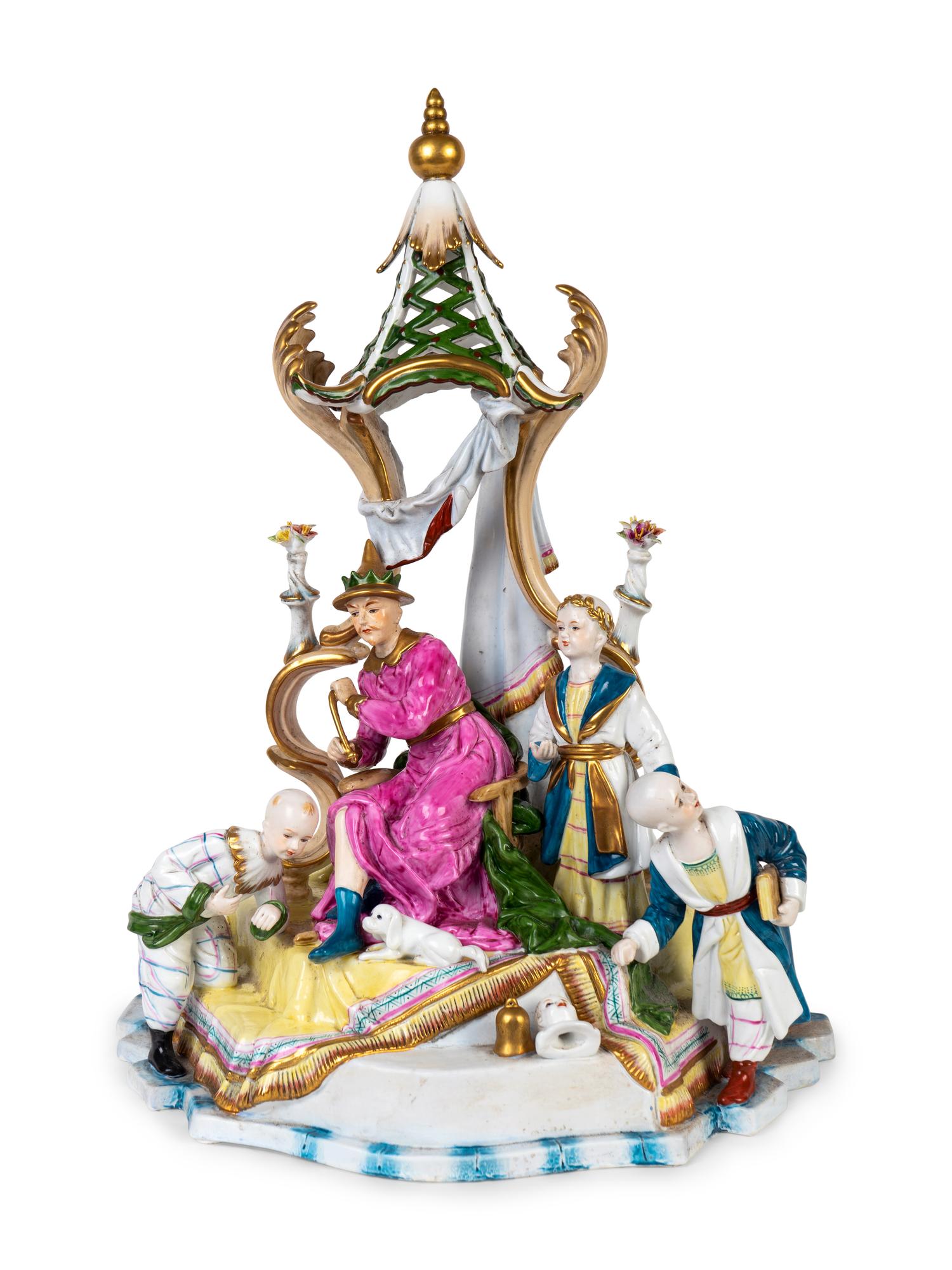 A Large Porcelain Chinoiserie Group — 20TH CENTURY