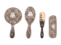 An American Silver Four-Piece Dresser Set