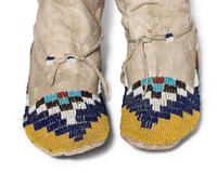 Mescalero Apache Beaded Hide Moccasins
