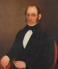 American School 19th Century, A Pair of Portraits: Lady and Gentleman