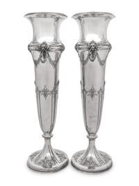 A Pair of Large American Silver Vases