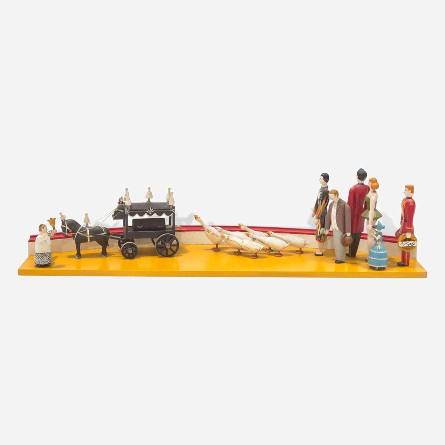 Roger Guit (French, 1899-1978) A Group of Five Carved and Painted Circus Act Dioramas