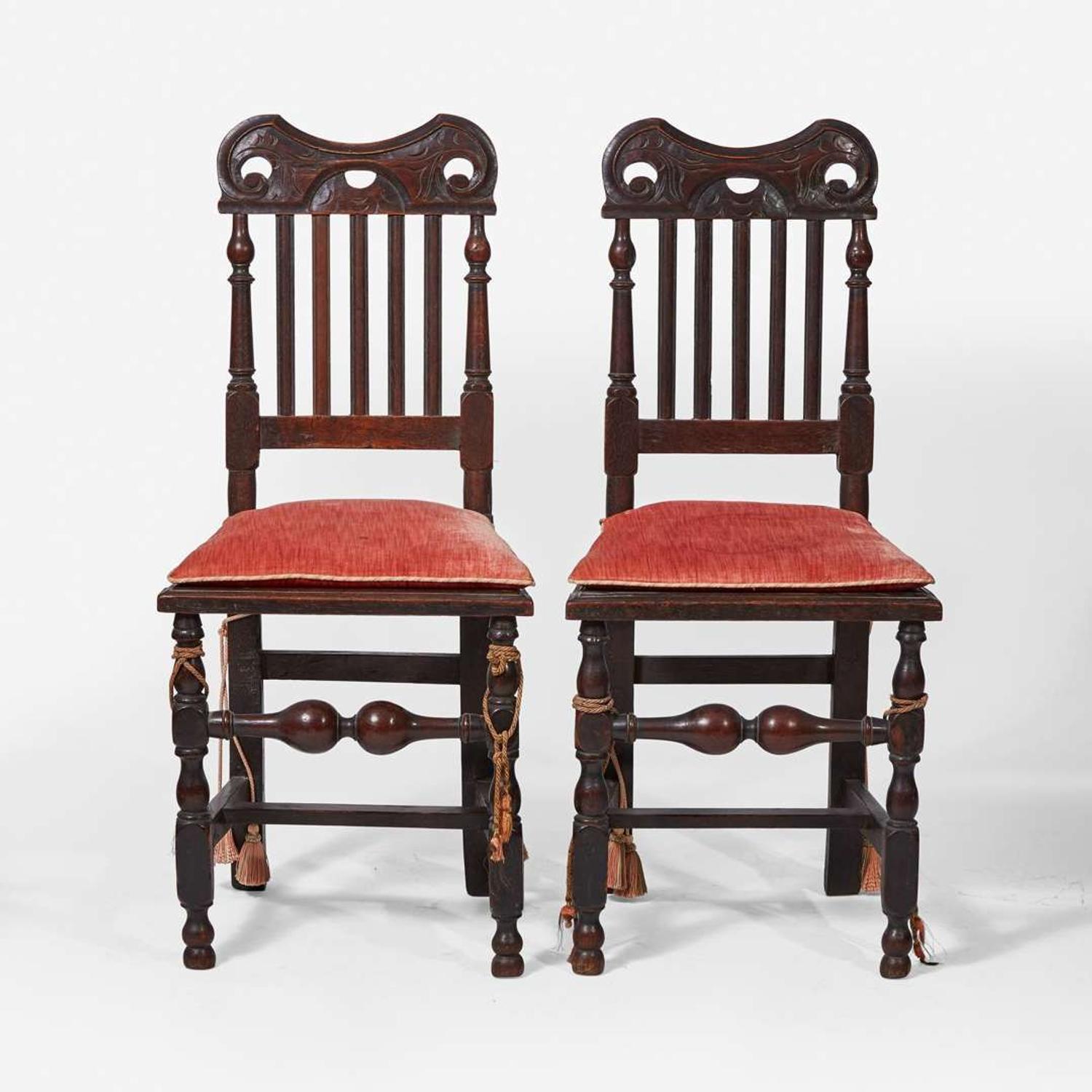 A group of three oak and walnut chairs 18th and late 19th / early 20th century