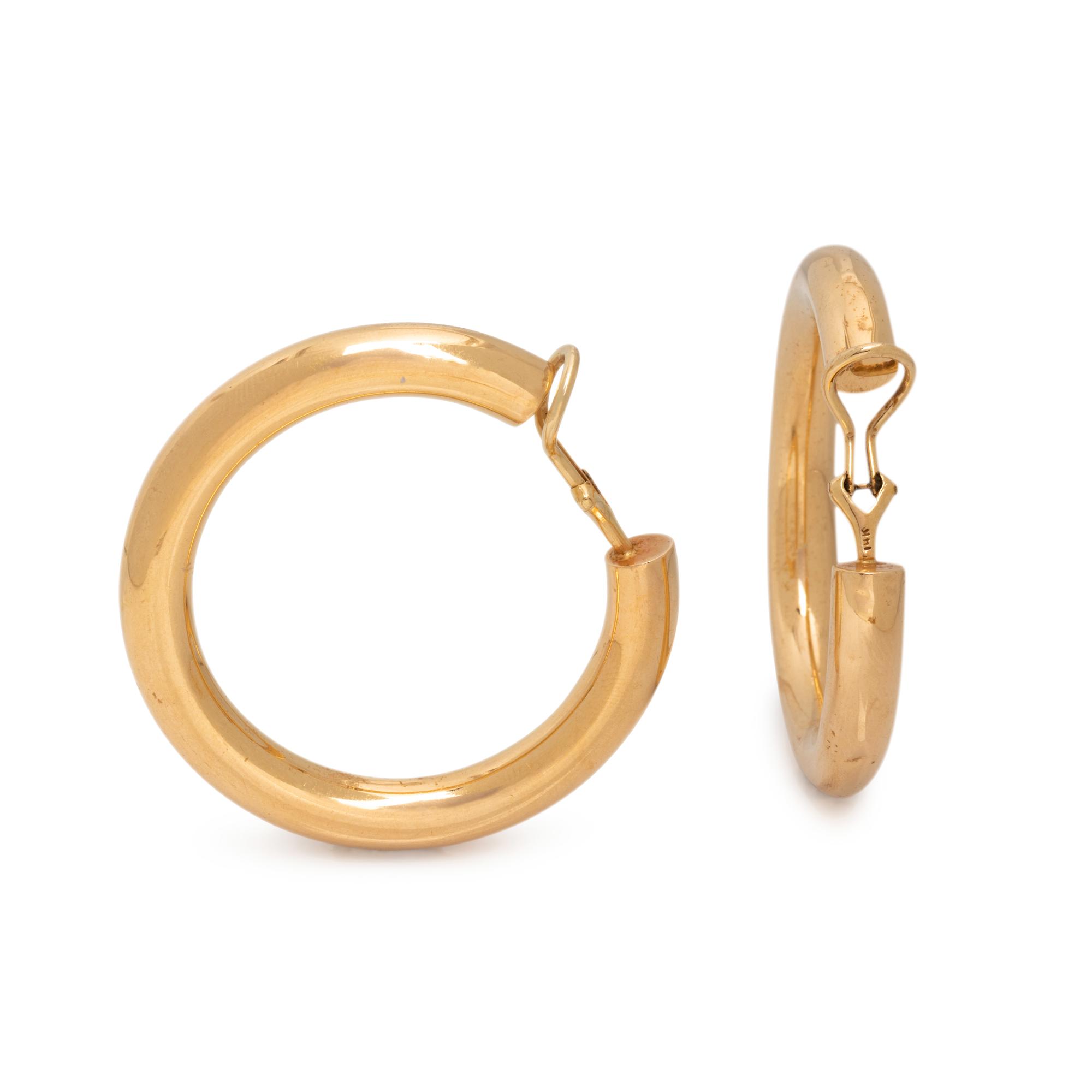 YELLOW GOLD HOOP EARCLIPS