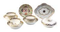 Ten Chinese Export Porcelain Teawares, Width of widest 7 1/4 inches.