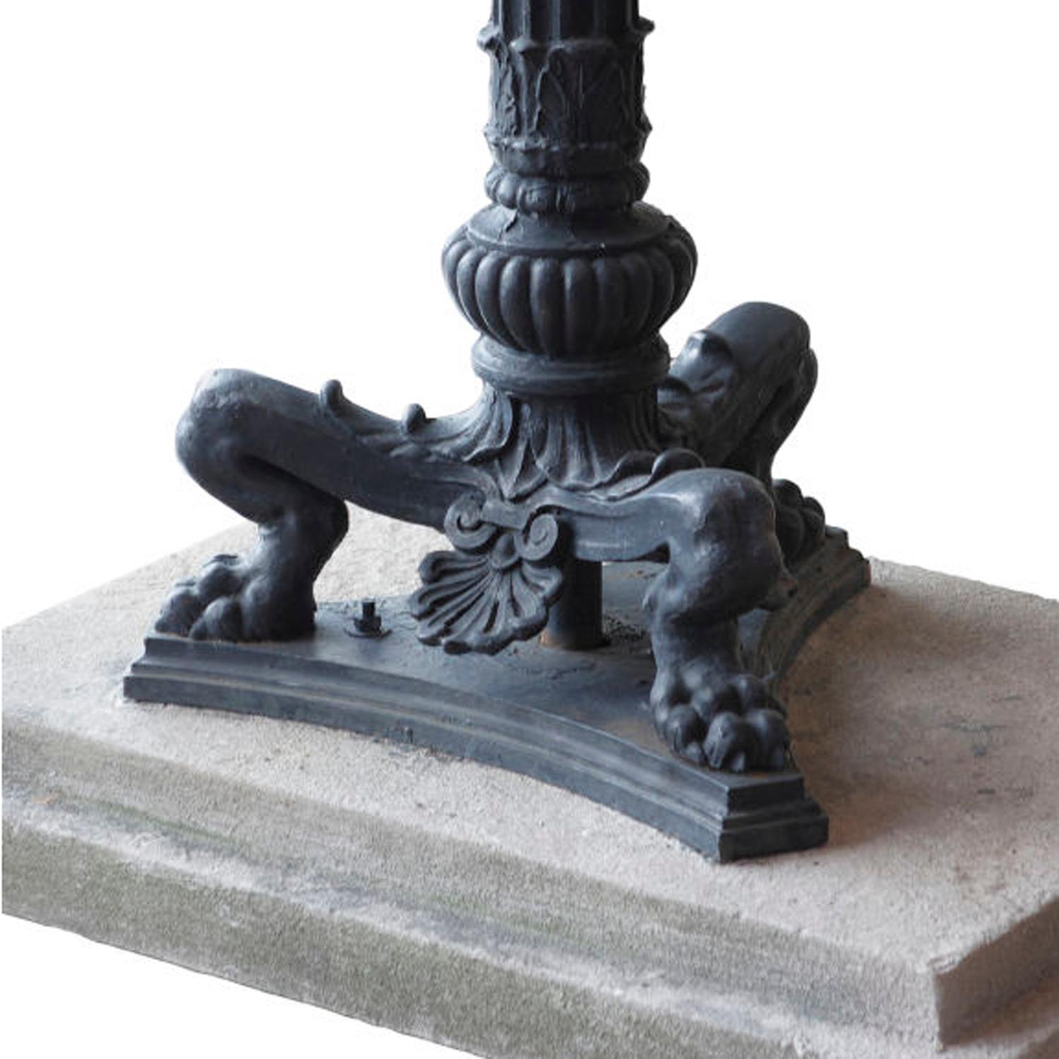 A Pair of Cast Iron Torchiere Lights 44" W x 32" D x 108" H — United States, 20th Century