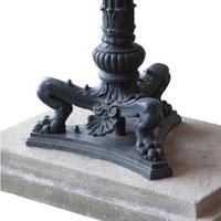A Pair of Cast Iron Torchiere Lights 44" W x 32" D x 108" H — United States, 20th Century