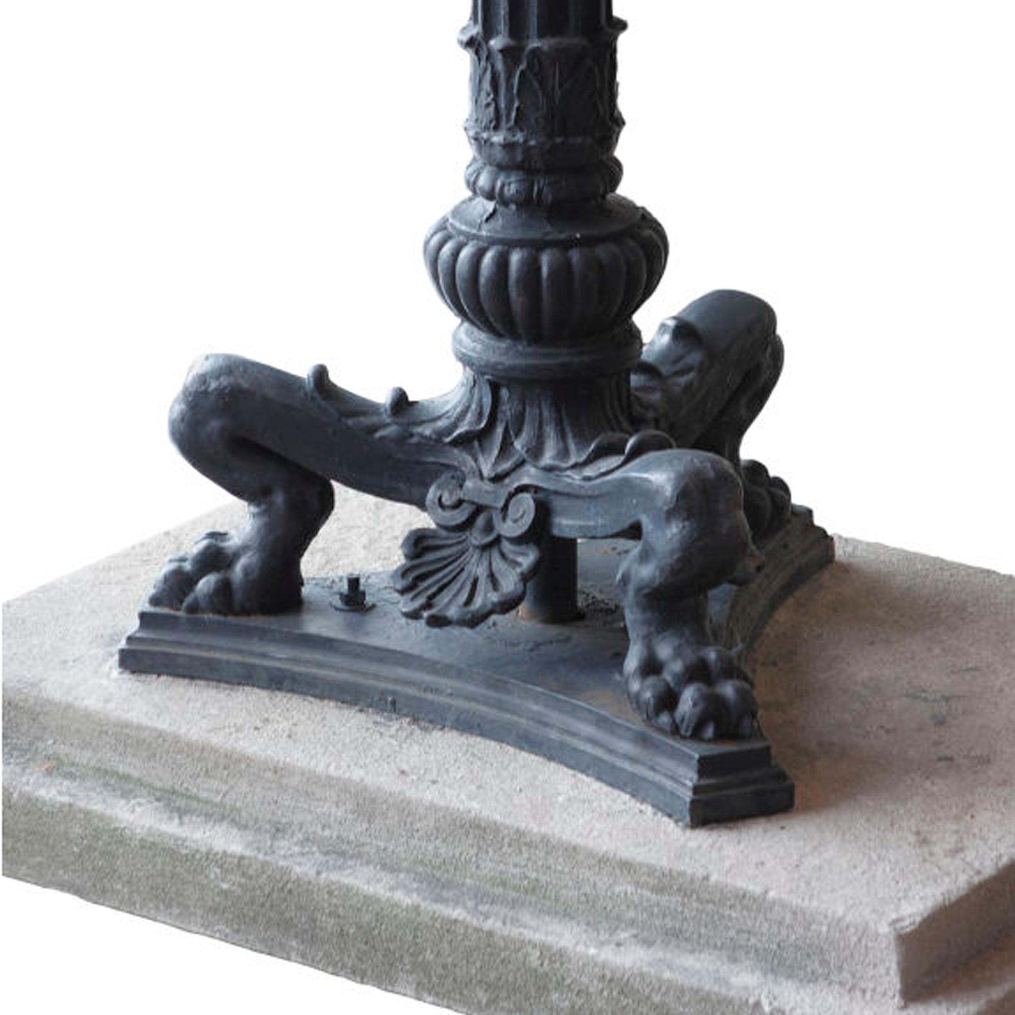 A Pair of Cast Iron Torchiere Lights 44" W x 32" D x 108" H — United States, 20th Century