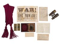 [CIVIL WAR]. An archive of items related to Captain Levi Newcomer of the 13th Iowa Infantry Regiment, which saw nearly every major battle in the western theater of the war, incl. shoulder straps and broadside.