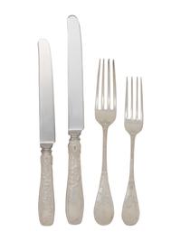 A Tiffany and Co. Audubon Silver Flatware Service