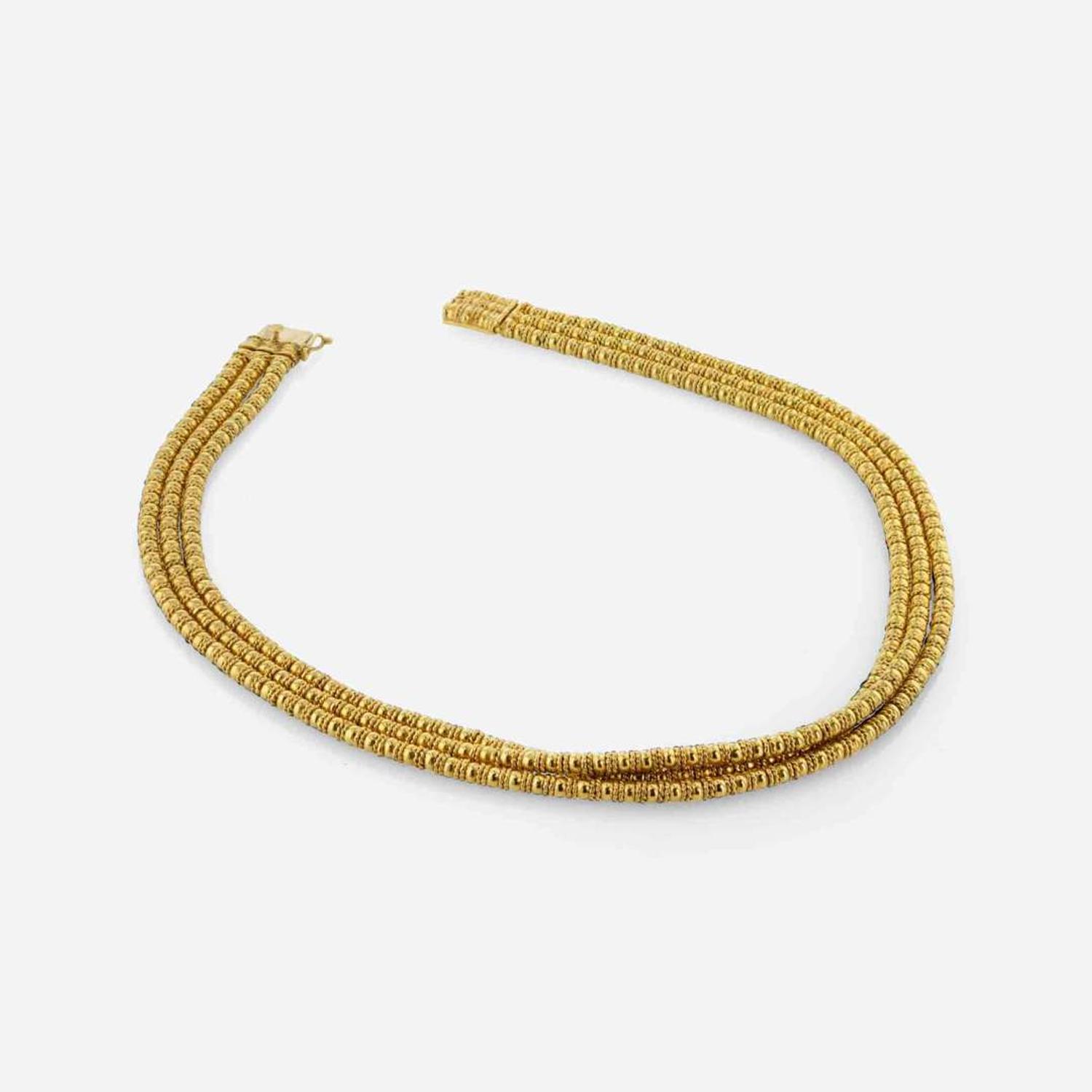 Ilias LaLaounis Three-Strand 18K Yellow Gold Necklace
