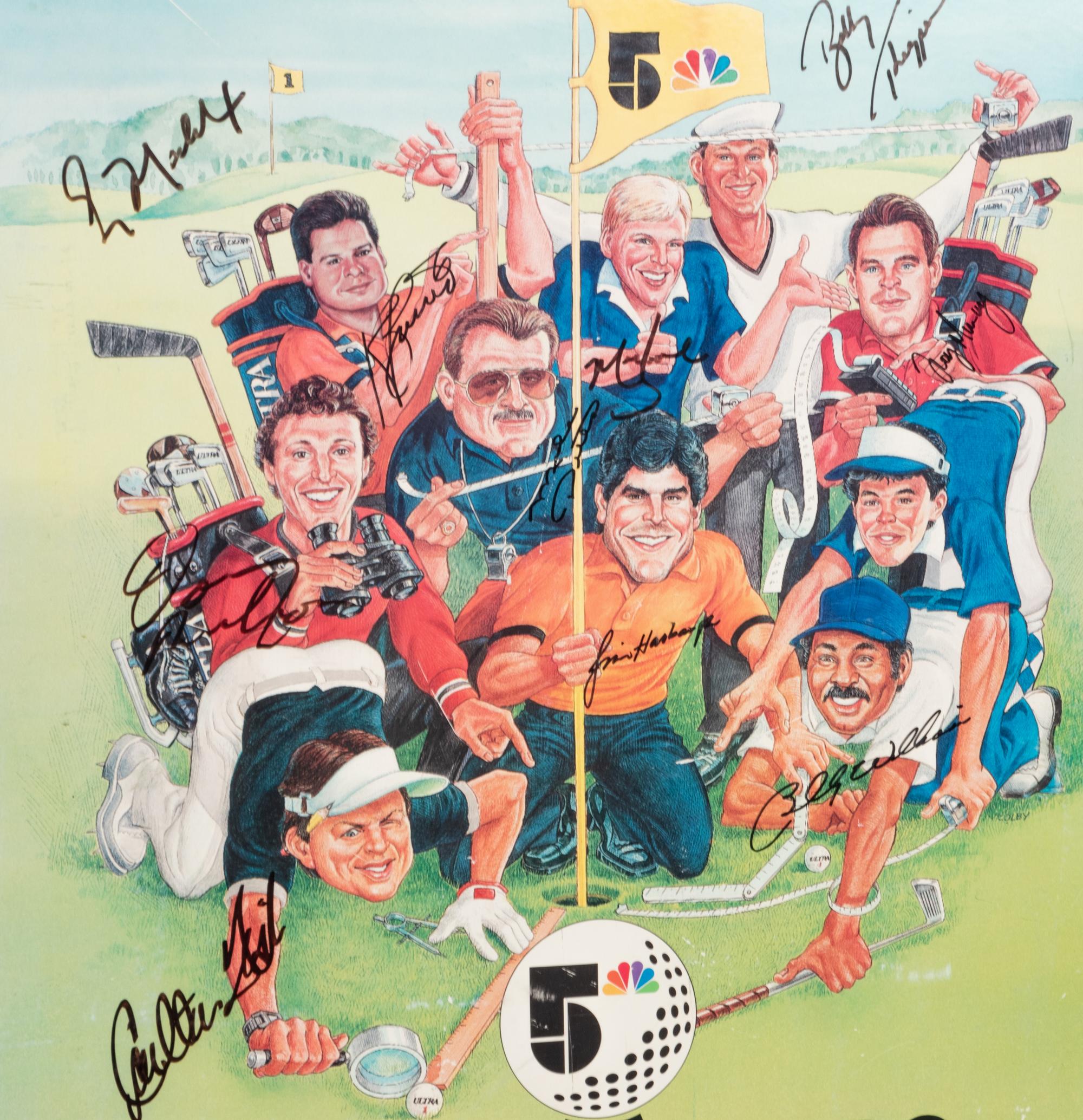 A Group of Rare Vintage Chicago Channel 5 Signed Autograph Promotional Posters Including Many Chicago Sports Legends,