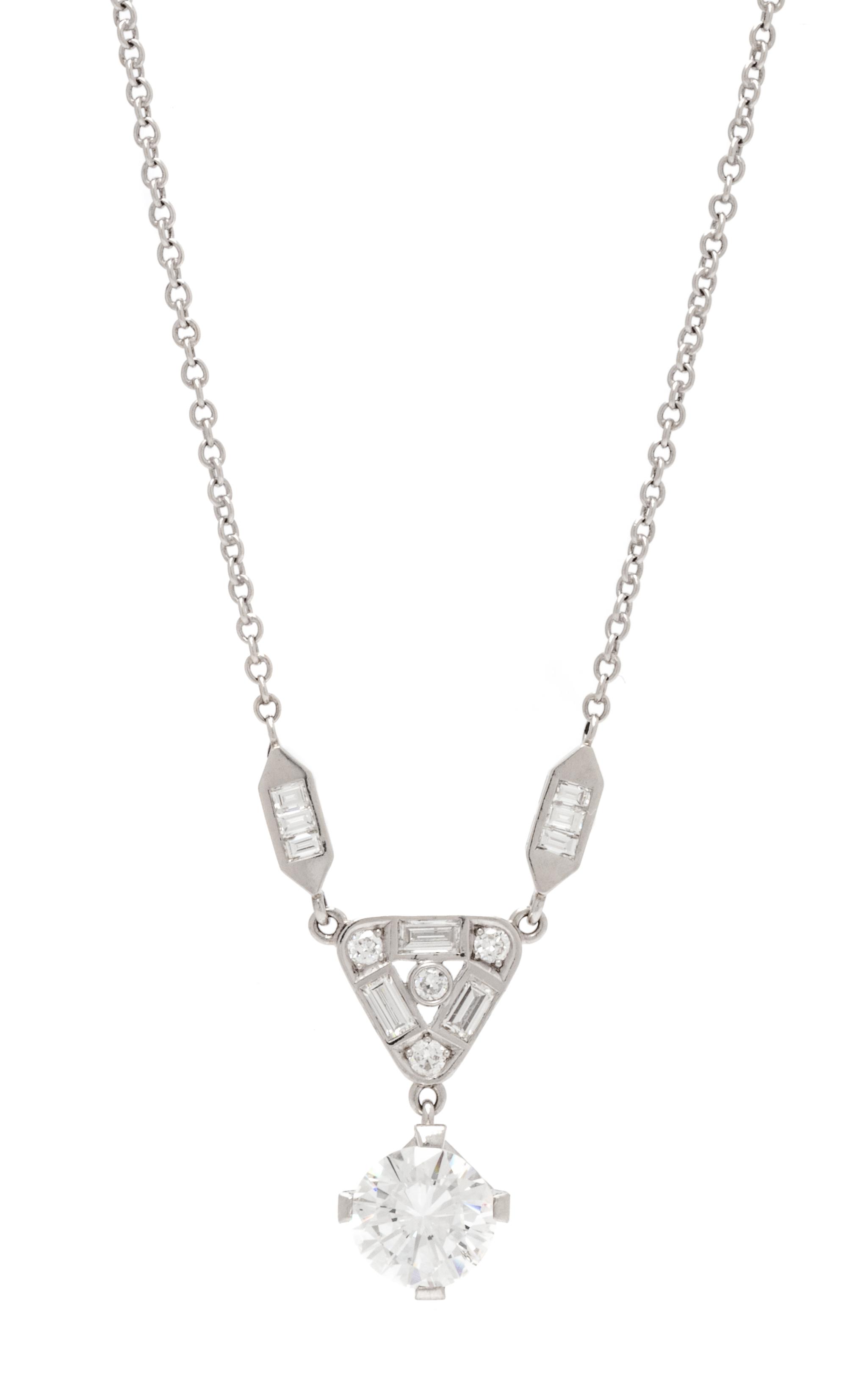 A Platinum and Diamond Necklace, 5.95 dwts.