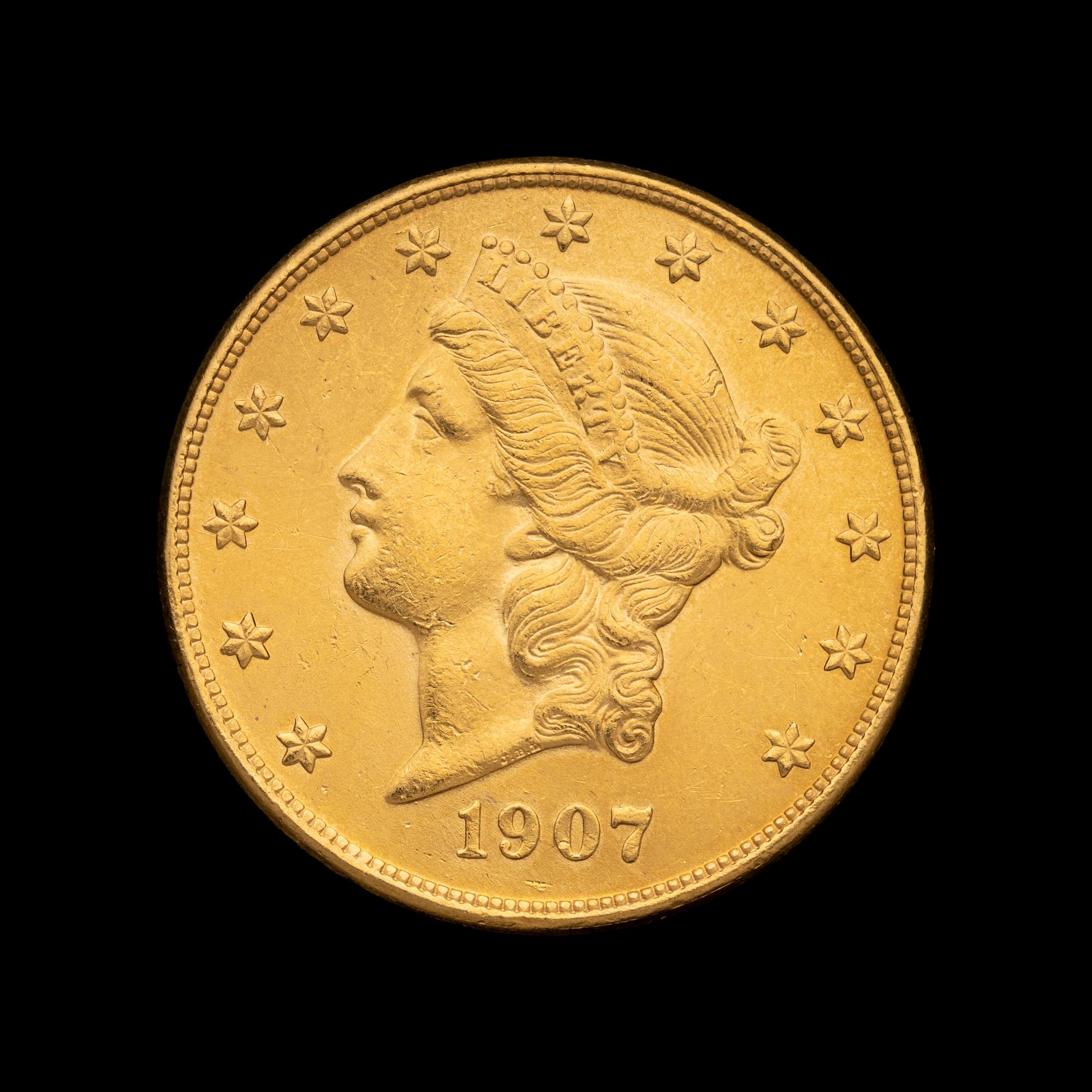 A 1907 Liberty Head $20 Gold Coin