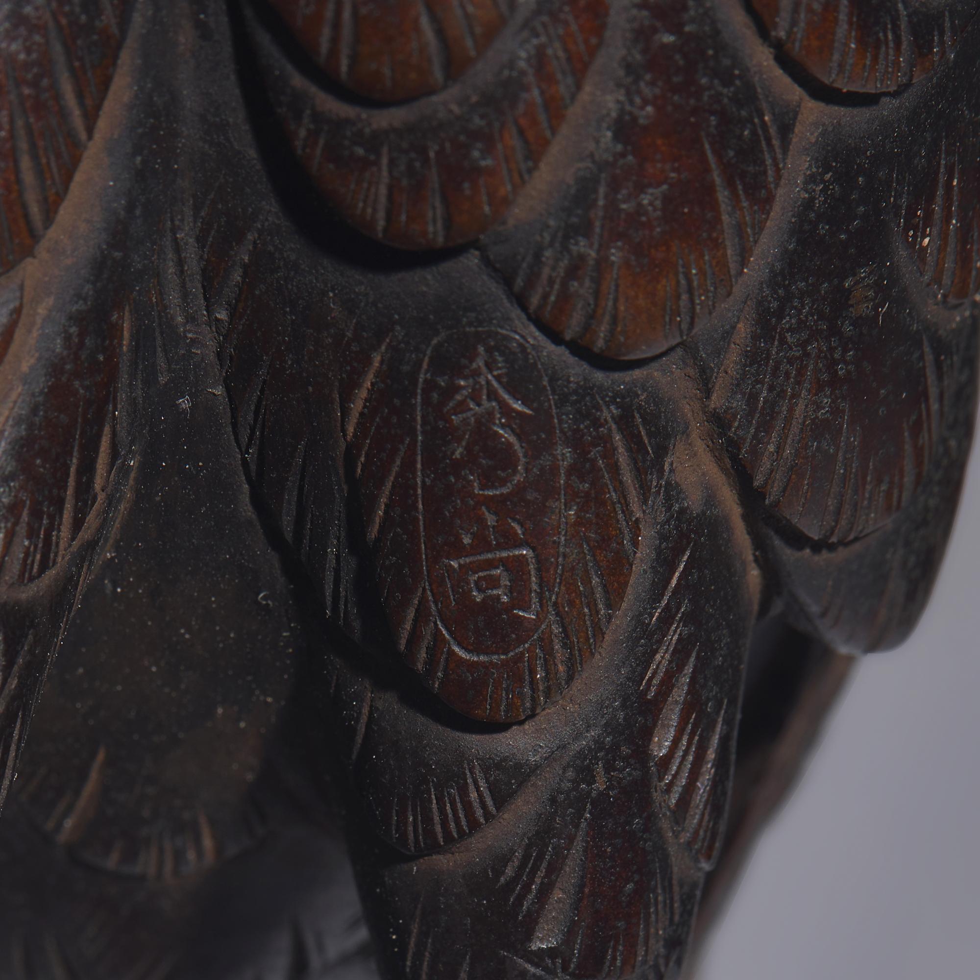 A Japanese Patinated Bronze 'Cranes' Figural Group, Hidenao, Meiji Period — 日本明治時代 銅鶴一對